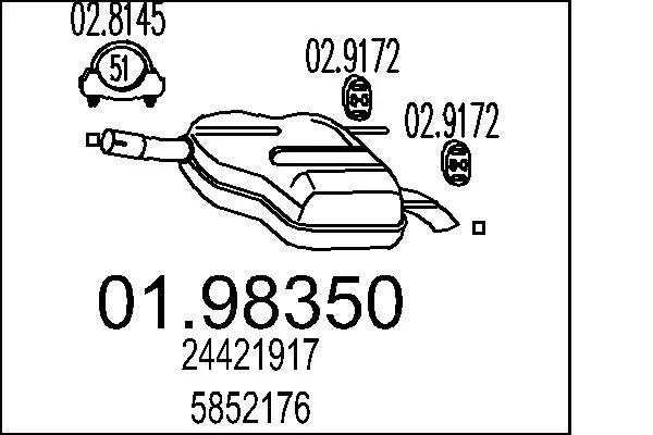 24421917 Peugeot/Citroen Глушник, задня частина