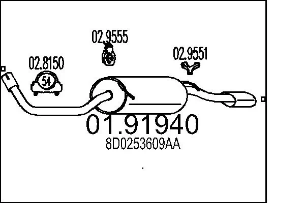 ED0116 Edex Глушник, задня частина