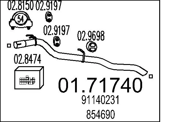 Вихлопна труба Opel 91152610 ціна, від 20.69 USD