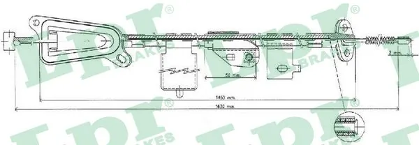 Купити 69077 DAF Трос ручного гальма задній, лівий