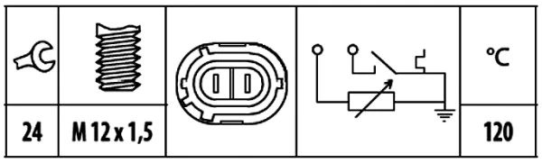 6PT009309501 HELLA Покажчик температури охолоджуючої рідини