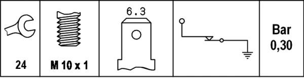 6ZL003259641 HELLA Датчик показника тиску масла