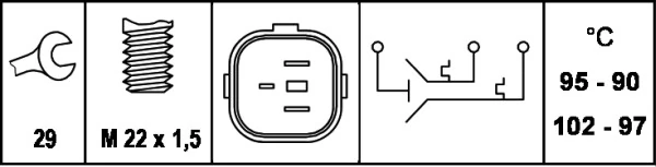  Датчик включення вентилятора Volkswagen Lupo 