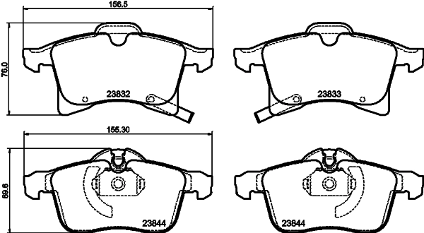Купити 8DB355009221 HELLA Колодки гальмівні передні, дискові