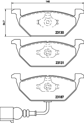 Купити 8DB355008551 HELLA Колодки гальмівні передні, дискові