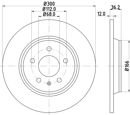 Купити 8DD355113931 HELLA Диск заднього гальма
