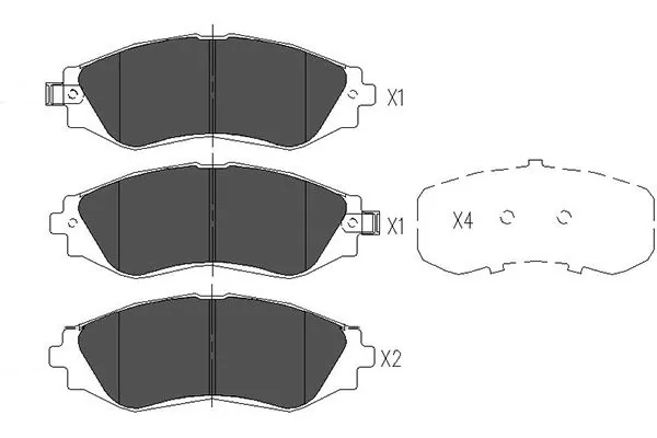 Передні тормозні колодки KBP1001 Kavo Parts
