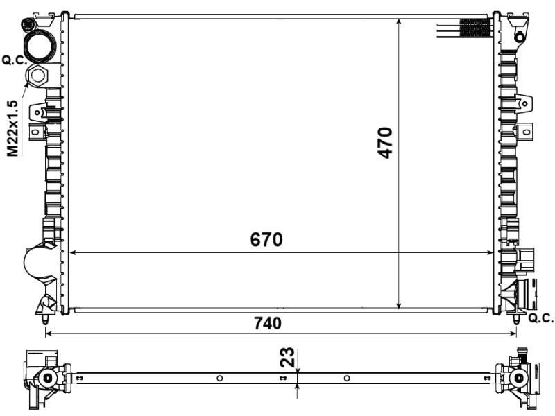 Радіатор охолодження Opel 1301W4