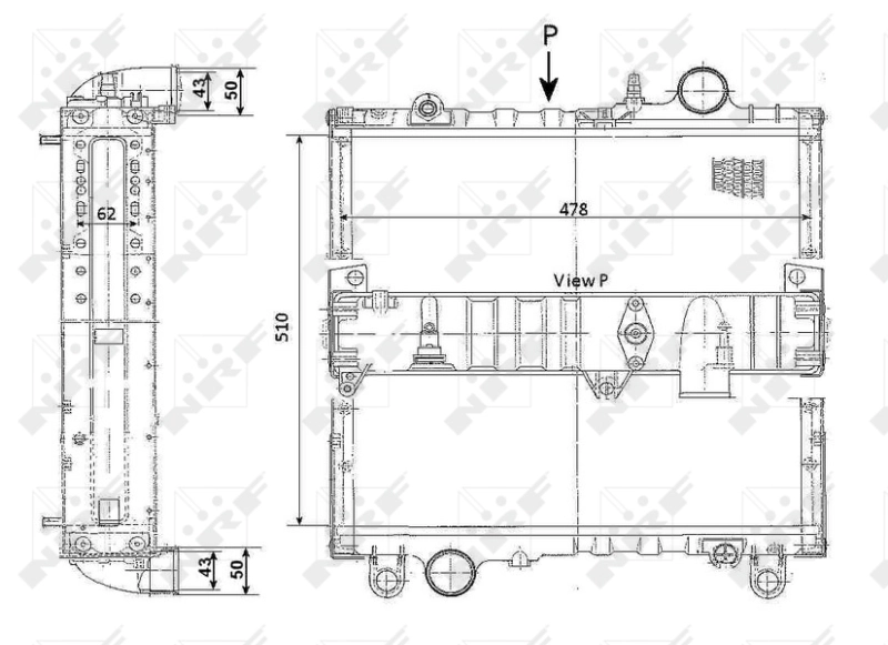 Радіатор AL64324 John Deere