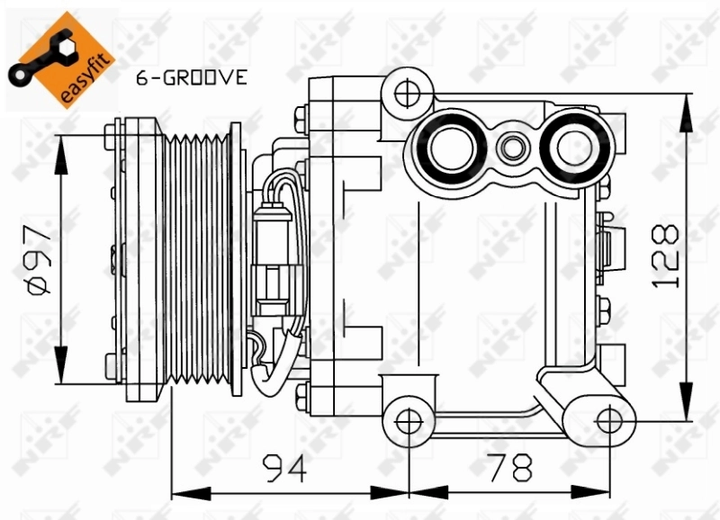 Купити 32724 NRF Компресор кліматичної установки