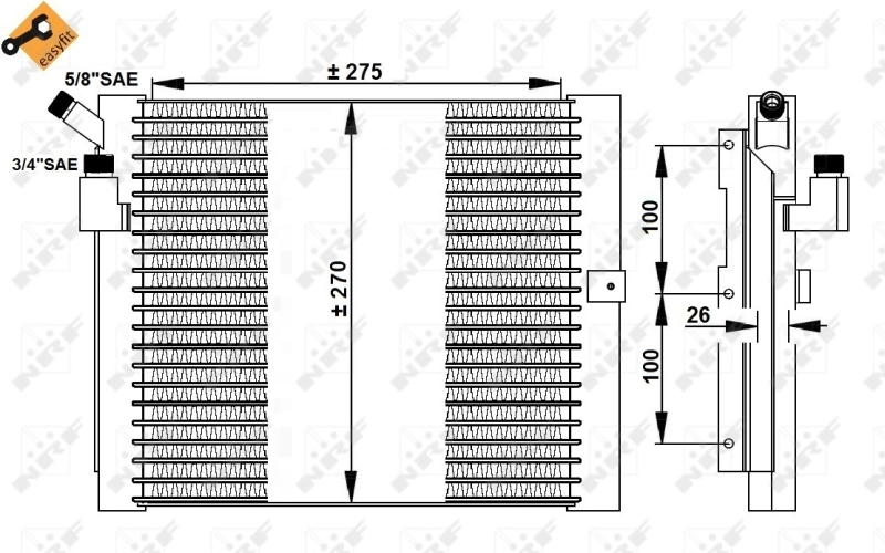 Купити 35037 NRF Радіатор системи охолодження кондиціонера