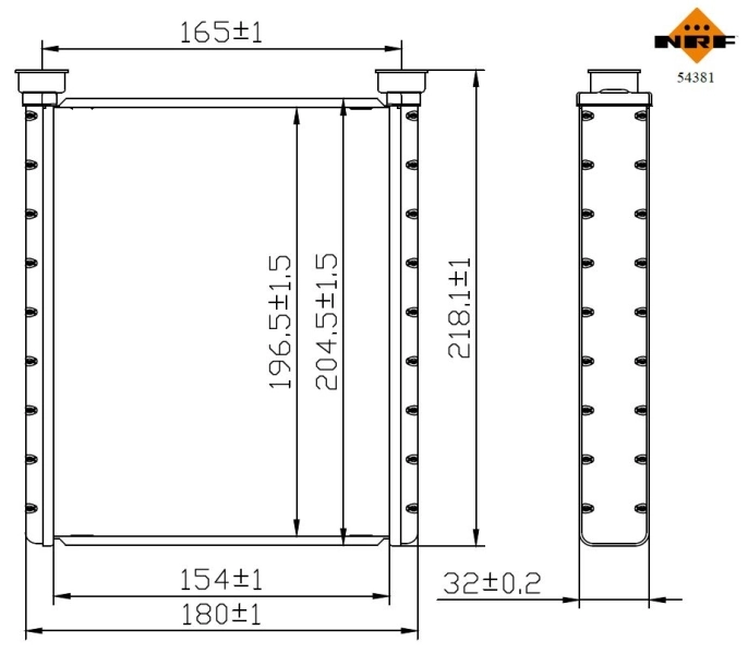 Радіатор обігрівача NRF 54381