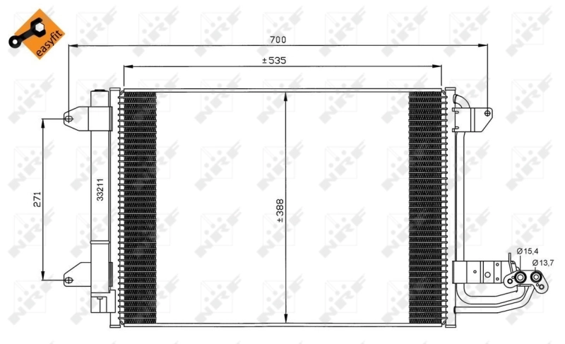 Радіатор охолодження кондиціонера NRF 35520