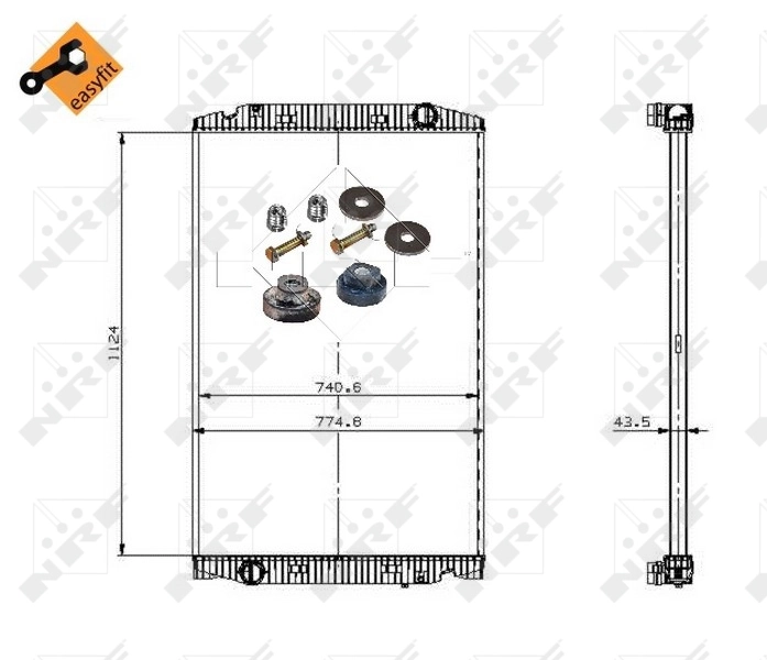 Радіатор основний NRF 509698 ціна, від 360.29 USD