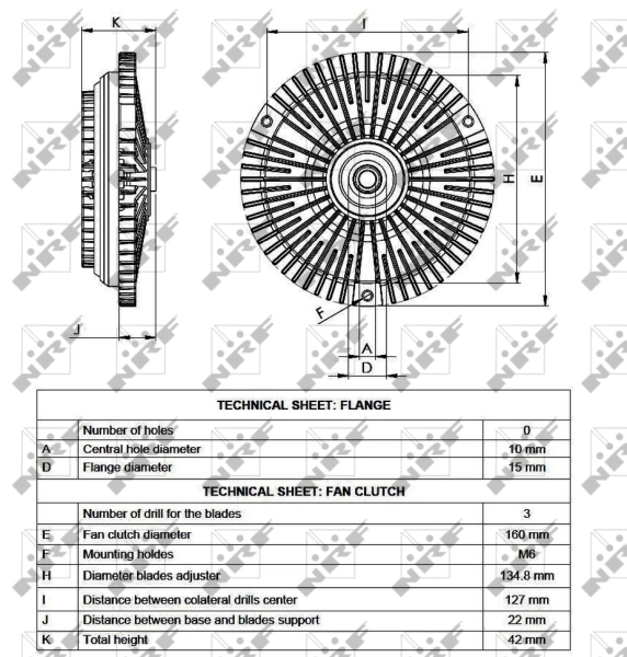 Вискомуфта вентилятора 49540 NRF