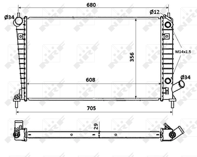 Радіатор охолодження NRF 58349