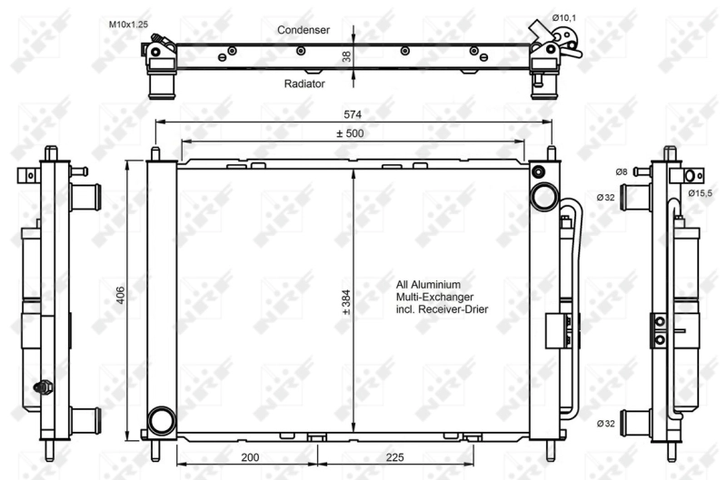 Радіатор охолодження кондиціонера NRF 350056