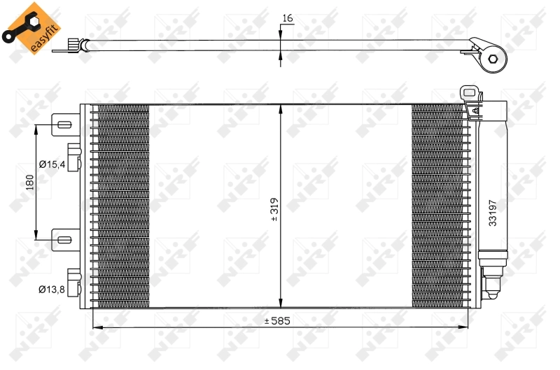 Радіатор охолодження кондиціонера NRF 35481