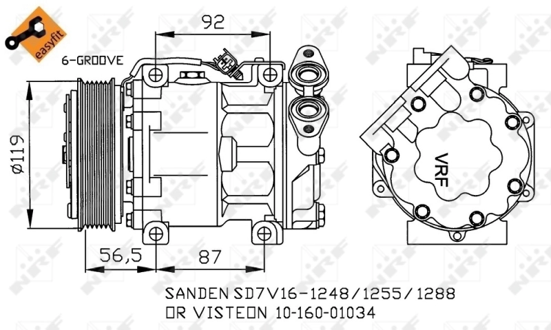 Компресор системи кондиціювання NRF 32271 ціна, від 261.48 USD