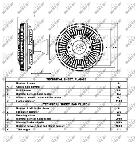 Муфта вентилятора охолодження NRF 49041