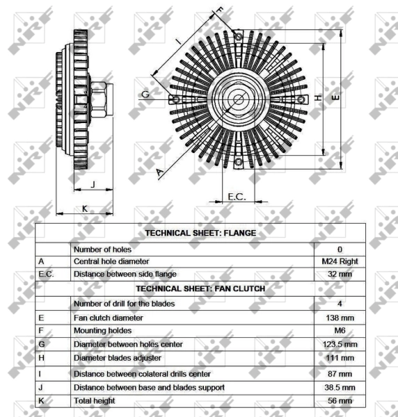 Вискомуфта вентилятора 49519 NRF