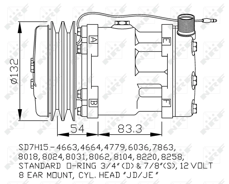 Компресор кондиціонера 82011594 Case