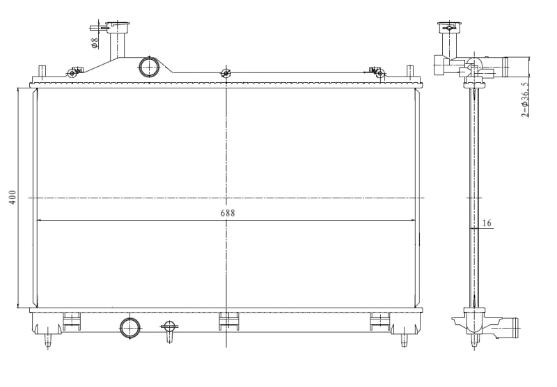 Радіатор основний Tangun P52154 ціна, від 59.44 USD