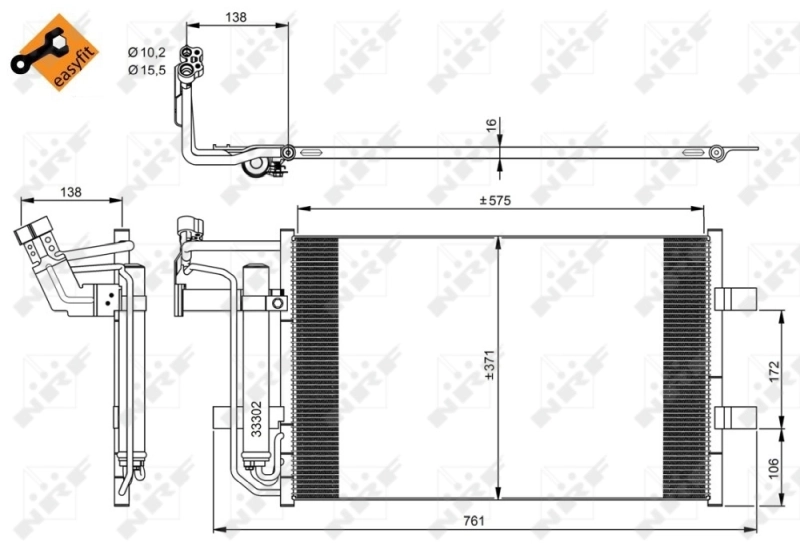 Радіатор охолодження кондиціонера NRF 350039