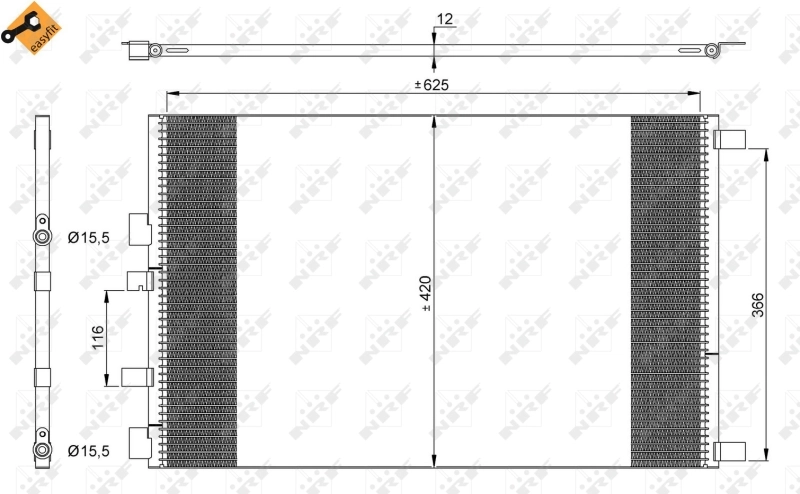 Купити 35913 NRF Радіатор системи охолодження кондиціонера