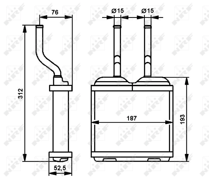 Радіатор пічки (обігрівача) NRF 52103 ціна, від 31.18 USD