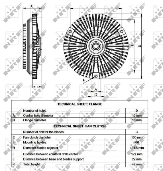 Вискомуфта вентилятора 49536 NRF