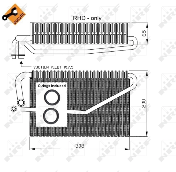Випаровувач кондиціонера 36118 NRF