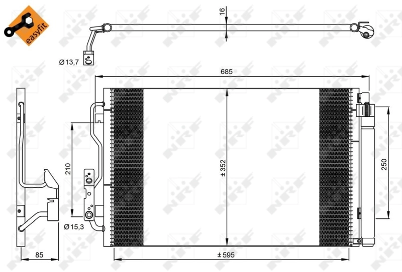 Радіатор охолодження кондиціонера NRF 35970