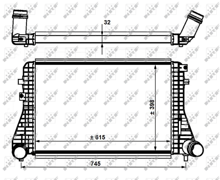 Охолоджувач наддувочного повітря на Volkswagen Jetta V 1K2