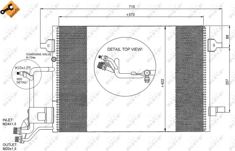Конденсатор кондиціонера NRF 35199 ціна, від 74.49 USD