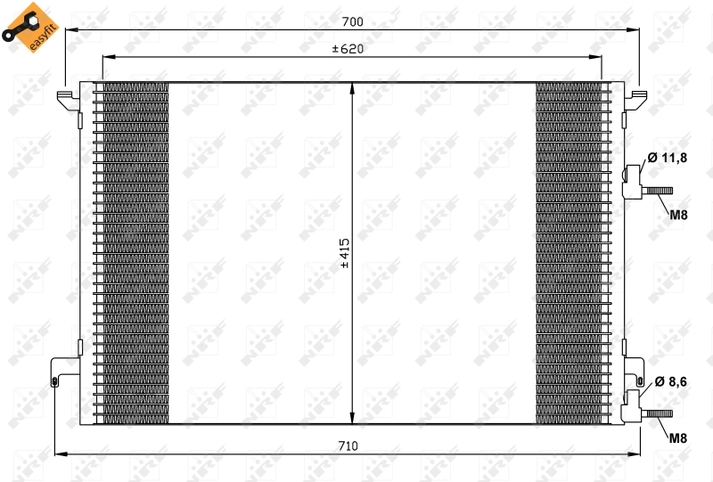 Радіатор охолодження кондиціонера NRF 35516