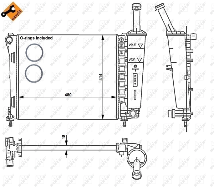 Купити 53526 NRF Радіатор двигуна