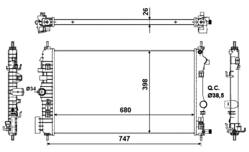 Купити PL462648 Koyorad Радіатор двигуна