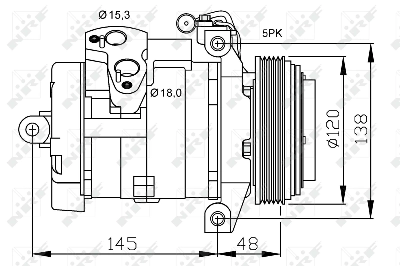 Компресор системи кондиціювання NRF 32470 ціна, від 236.51 USD