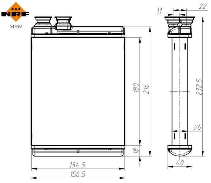 Радіатор обігрівача NRF 54359