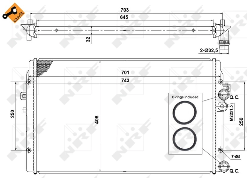 Купити 58334 NRF Радіатор двигуна
