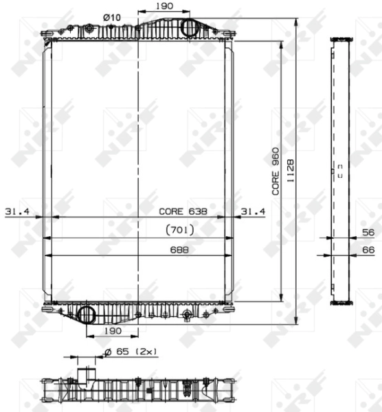 Радіатор основний NRF 509892 ціна, від 425.16 USD