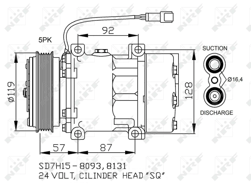 Компресор системи кондиціювання NRF 32731 ціна, від 200.16 USD