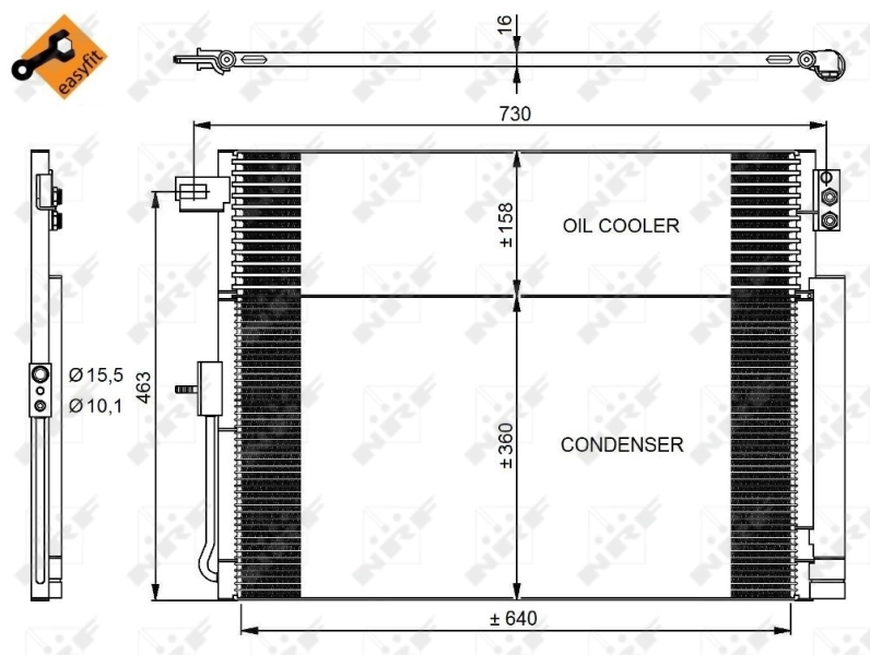 Купити 350038 NRF Радіатор системи охолодження кондиціонера