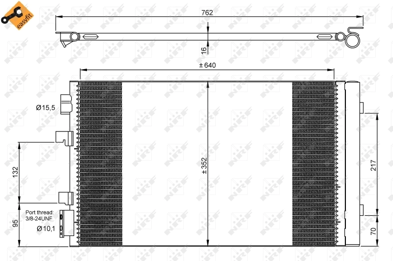 Радіатор охолодження кондиціонера NRF 35938