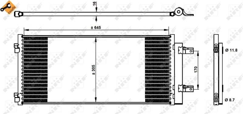 Радіатор охолодження кондиціонера Polcar 55C1K81K