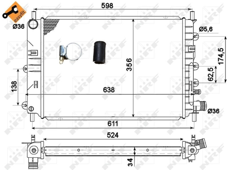 Радіатор охолодження NRF 514436