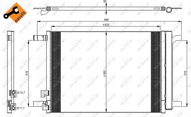 Радіатор охолодження кондиціонера NRF 35968