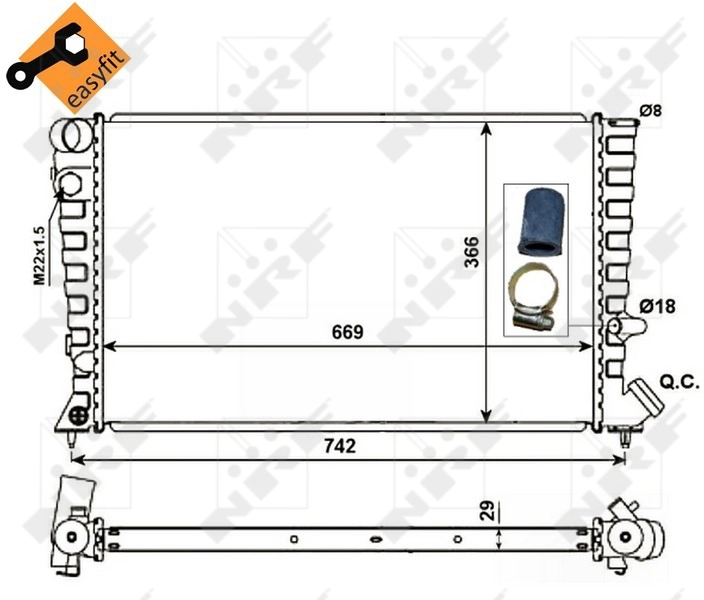 Радіатор основний Glyser 042148 ціна, від 40.23 USD