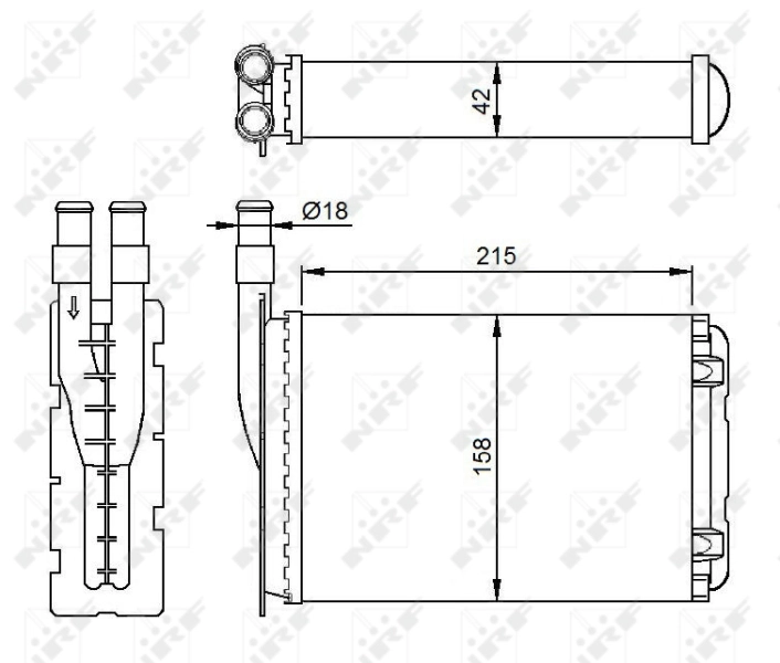 Радіатор пічки (обігрівача) NRF 507339 ціна, від 29.02 USD